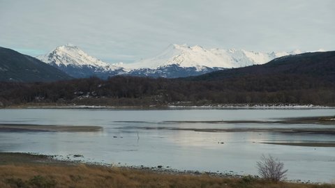 LOCKED OFF View of Cordillera Darwin range in Chile