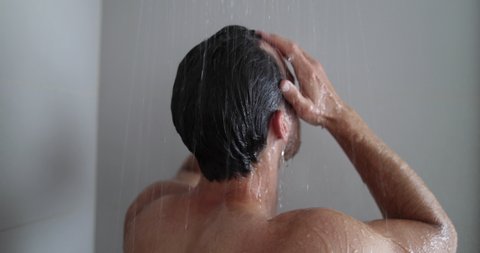 Daddy messy short hair shower