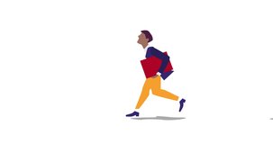 Animation of people going on the street. Characters set in flat design.
