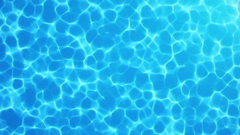 Water caustic backgoround. Pure, clean blue water in the pool. Seamless Loop-able 3D 4K Animation.