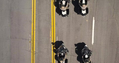 Los Angeles County Sheriff's Department motorcycle unit, aerial view