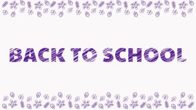 Back to school banner. Scribble text, school bell and flying autumn leaves - Powered by Shutterstock - Get 15% off with code: PIKWIZARD15