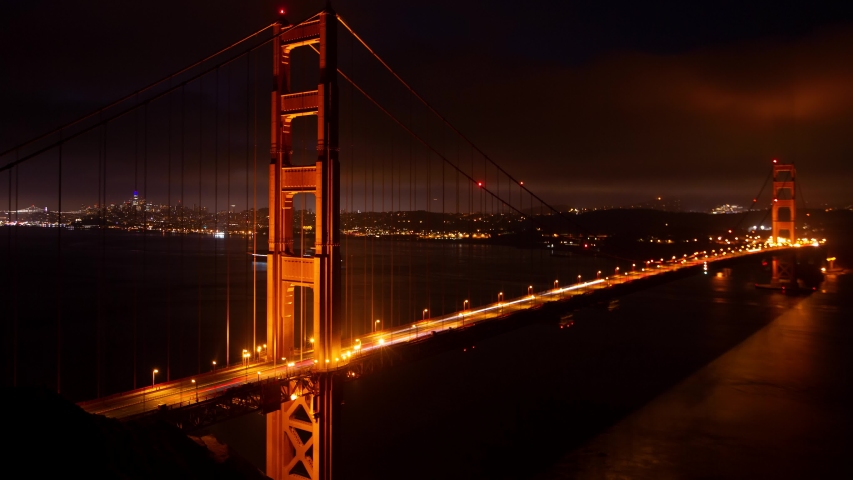 Sunrise time-lapse of the Golden Gate Bridge in San Francisco, CA