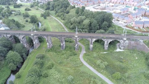 Famous Sankey Valley Viaduct Aerial Pull Stock Footage Video (100% ...