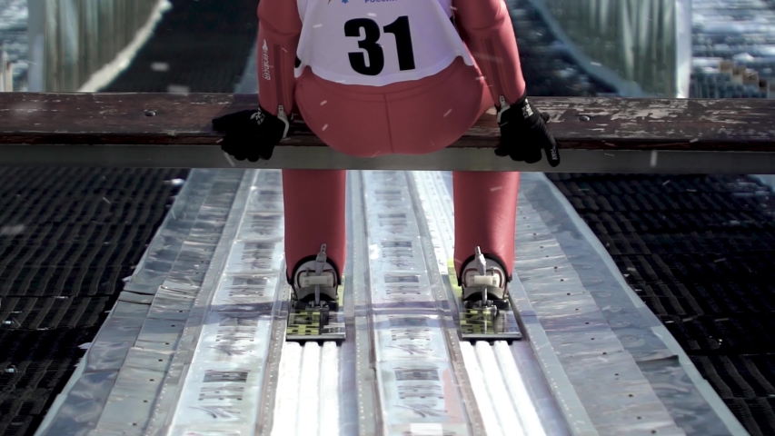 Winter view of sport sport jumping | Shutterstock HD Video #1034282633