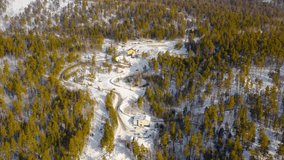 mountain winter sports track aerial survey. aerial survey
