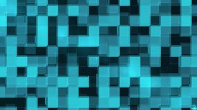 Mosaic light show of animated squares in blue