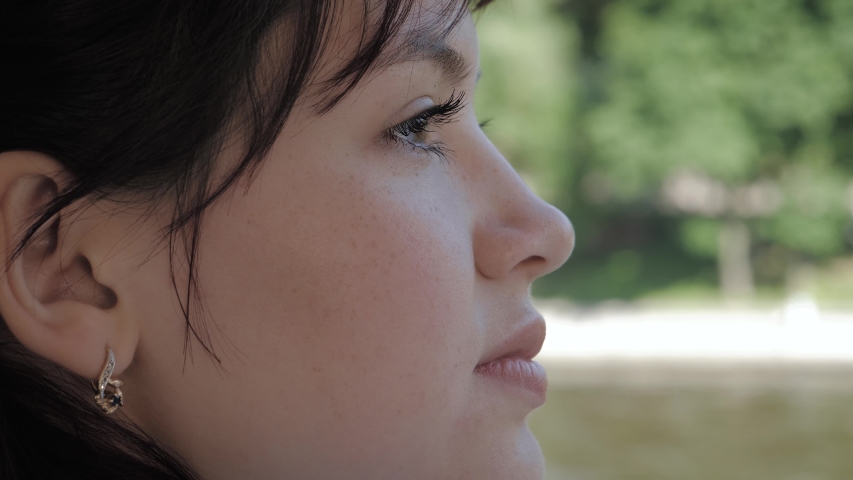 Side View Close up Face Stock Footage Video (100% Royalty-free