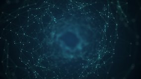 Technology Network Background Concept. A Flying Through Digital Data Tunnel, Made Of Digital Nodes And Connection Paths. Digital, Communication And Technology Network Background. - Powered by Shutterstock - Get 15% off with code: PIKWIZARD15