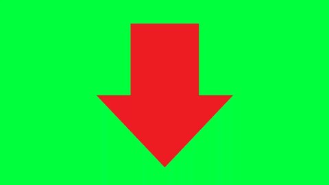 Animated arrow pointing down icon,symbol of arrow with green background,seamless loop 