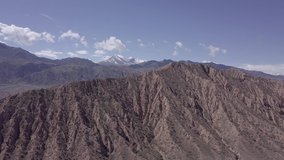 Aerial view of mountain peaks, Kyrgyzstan, 4K, D-Log