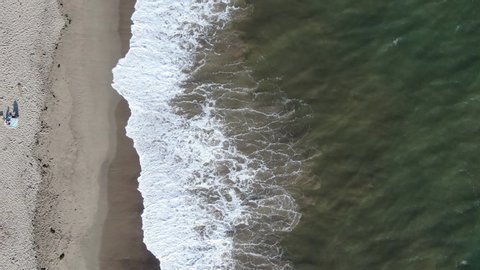 Aerial Shot Of Pacific Ocean USA West Coast California In Summer