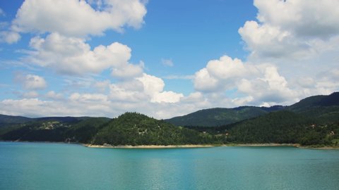 Panoramic timelapse of Lake Zaovinsko Jezero in summer 2018