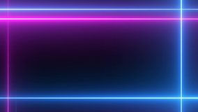 Neon lights abstract motion animated background.Abstract motion lighting equipment and lights effects.Neon lights looped animation for music videos and fluid background. Square neon lights. 