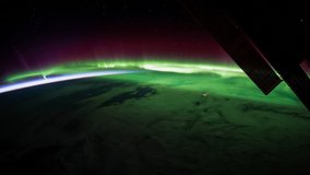 Planet Earth view seen from the International Space Station with Aurora Borealis on September 2017, Time Lapse 4K. Images courtesy of NASA Johnson Space Center