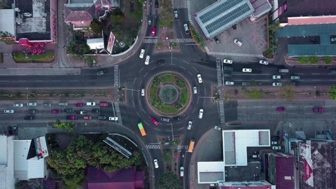 topdown view of a roundabout in San Pedro Sula Honduras 