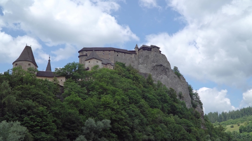 famous Orava castle in rock, Slovakia. zoon in