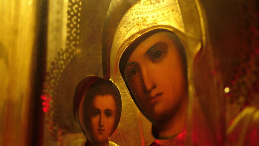 Antique Old Aged Icon Relic of Saint Mary Mother Of God