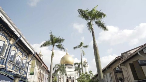 Alley in Singapore with Mosque at the end