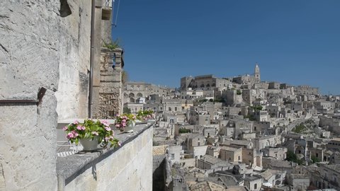 Matera, a city located in a rocky outcrop in Basilicata, in Southern Italy.