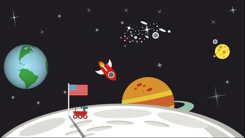 Space Animation motion graphic background element Video Stok