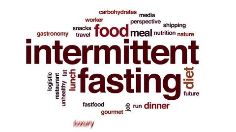 Intermittent fasting animated word cloud. Kinetic typography.