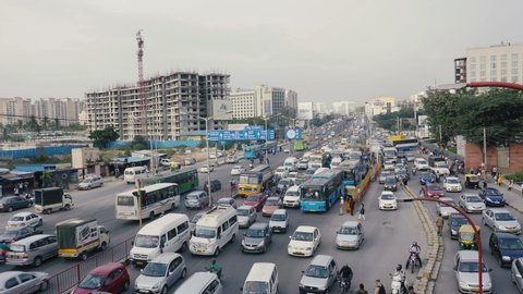Bangalore City Traffic Congestion Time lapse - Heavy Traffic on Bangalore City Road, Peak Time Traffic