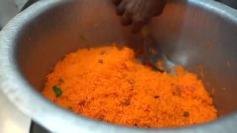 Serving Yellow Zarda Jorda Rice Stock Footage Video 100 Royalty Free 1034439074 Shutterstock