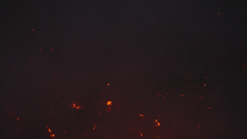 embers spurt in slow motion from volcano Royalty-Free Stock Footage #1034445530