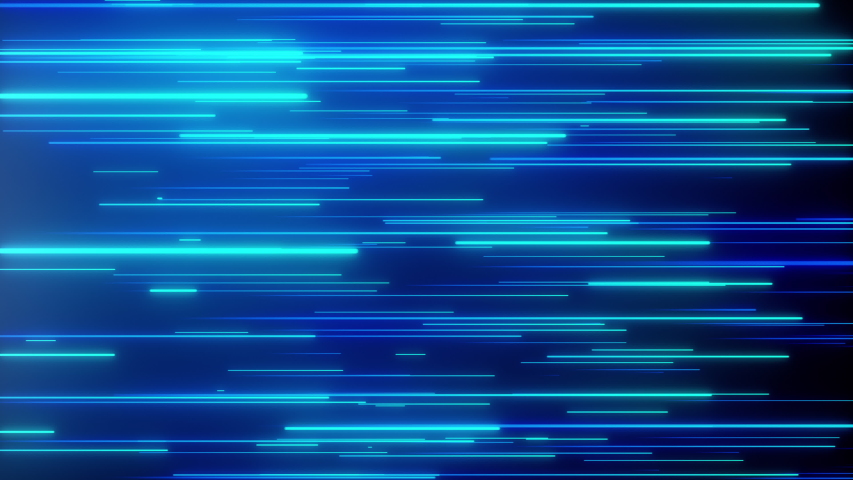 Abstract directional neon lines geometric background. Data flow. Optical fiber. Explosion star. Seamless loop 4k motion effect. Blue modern light spectrum, fluorescent ultraviolet light.