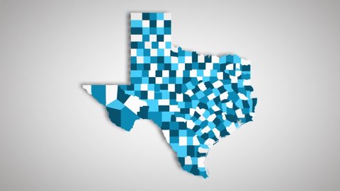 Motion Graphics Animated Map of Texas Forming - White