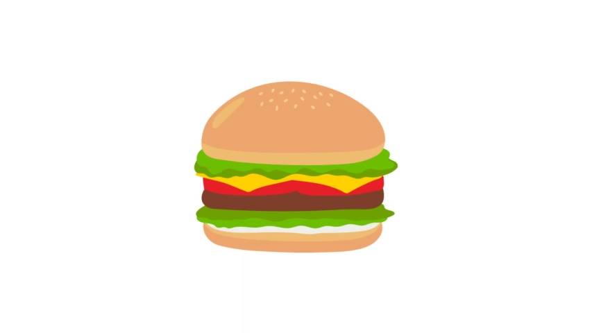 Animated Burger with Flashing Effect Stock Footage Video (100% Royalty