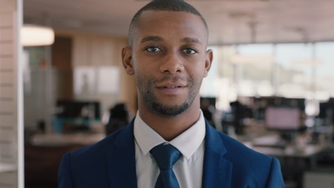 portrait african american businessman looking confident manager in corporate office attractive male executive with successful career in business management professional at work