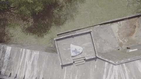 dervish turning nearby the lake shot with drone