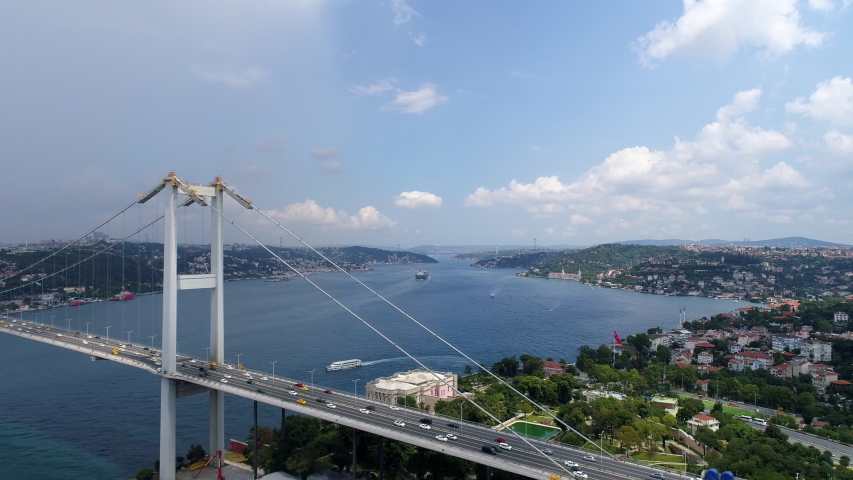 Aerial view of Istanbul Bosphorus Bridge