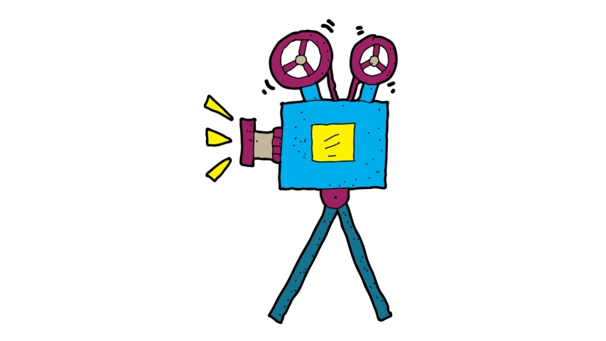 kids drawing white screen with theme of projector