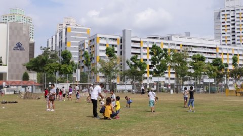 Bishan / Singapore - August 3rd 2019: An annual National Day Carnival was held for the public with lots of games, and performances in a school.
