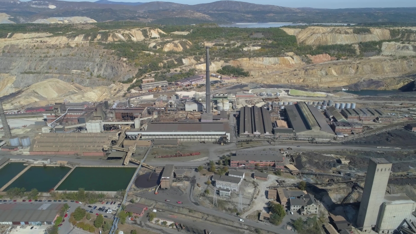 Aerial view of a huge steel mill complex
close to city Bor, Serbia