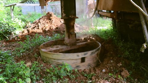 Water Well Drilling, Dig a well for water, Inside The Well Groundwater hole drilling machine, boreholes