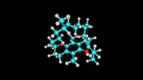 Tocopherol or Vitamin E molecule rotated