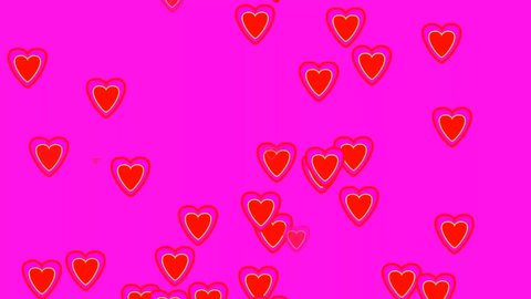love motion graphic on pink background.love heart icon with a pink background