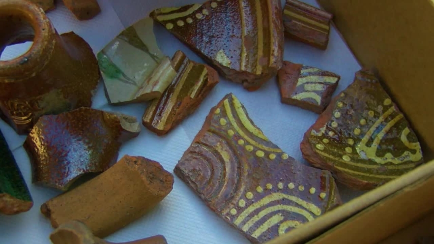 Ceramic archaeological excavations in the village, Rauna / Latvia