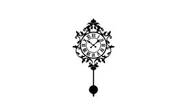 Animated Classic Vintage Clock On White Background Stock Footage Video
