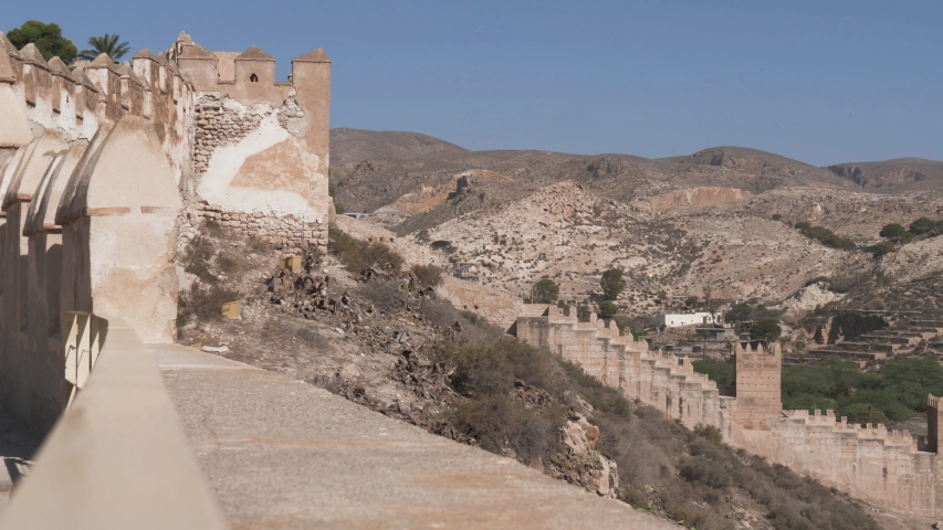 Medieval moorish fortress Alcazaba in Almeria, Andalusia, Spain