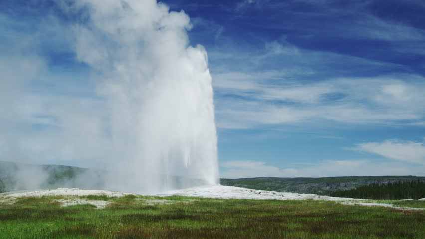 Eruption of Old Faithful Geyser, Yellowstone National Park