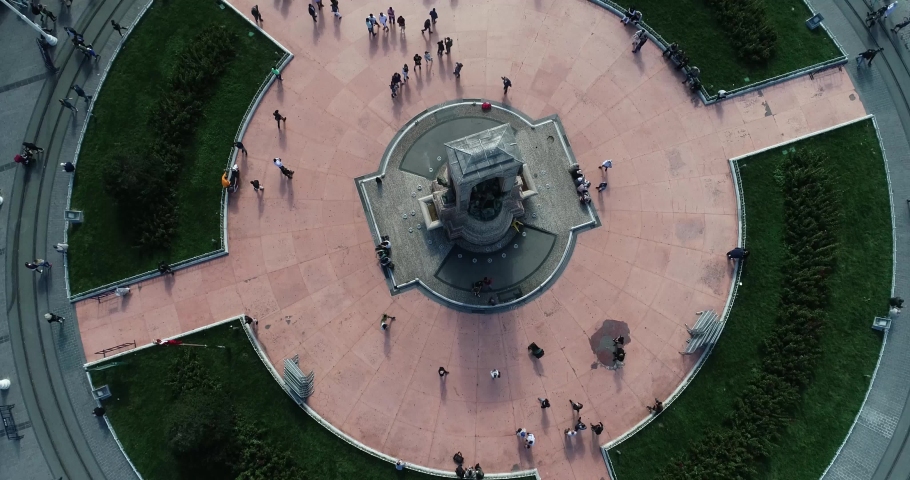 Istanbul,Taksim Square Republic Monument. S-log 4K quality video action from Taksim Square and Istiklal Avenue ( Taksim Meydani & Istiklal Caddesi )