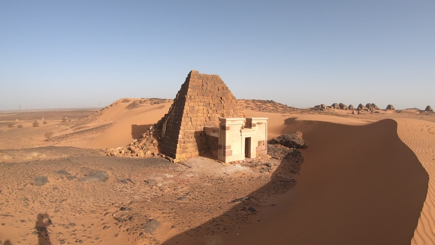The mysterious and amazing pyramids at Meroe outside Khartoum in Sudan