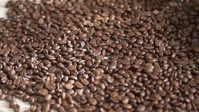 a video of a beautifully slow motion picture of a coffee bean image.