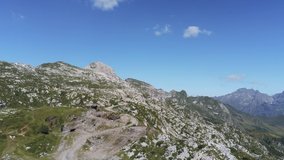 Drone video from Orobie alps Albani refuge Val Seriana Presolana mountain