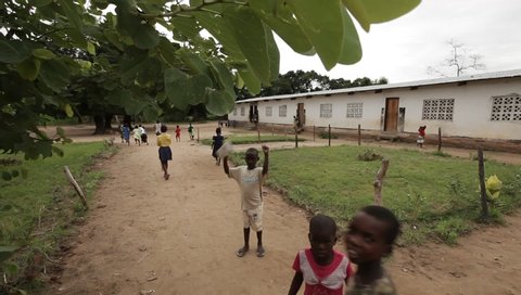Monkey Bay, Malawi - 01 18 2019: 
  School Kids playground